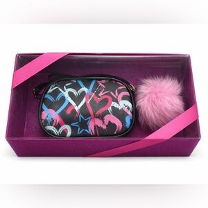 NIB Mini Handbag & Pom Keychain - Heart & Star